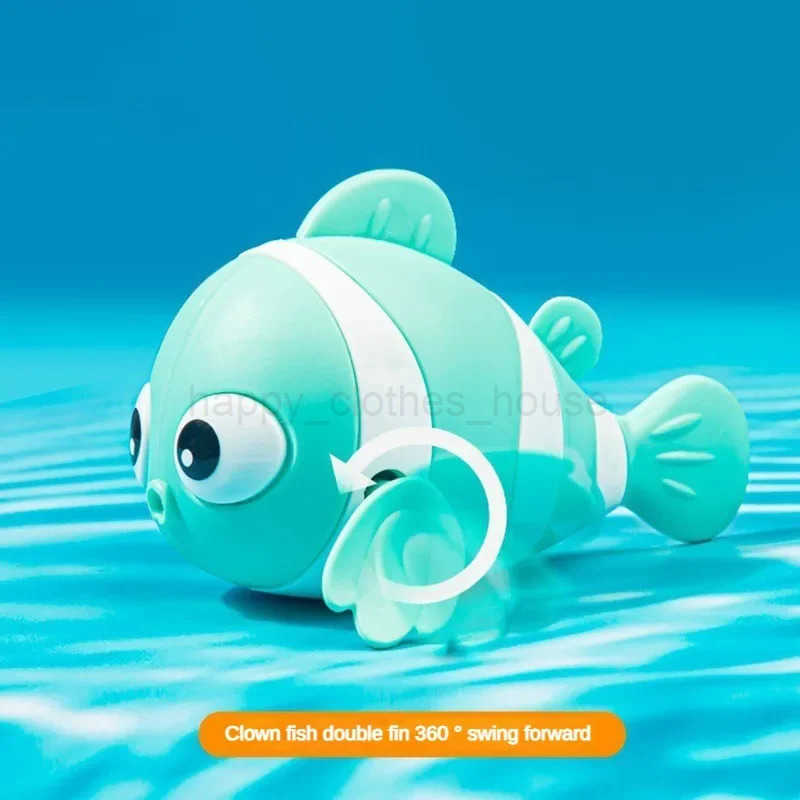Cute Bath Toys Swimming Fish Bath Toy for Toddlers 1-3 Floating Wind Up Toys for Boy Girl New Born Baby Bathtub Toddler ToysXJ241207