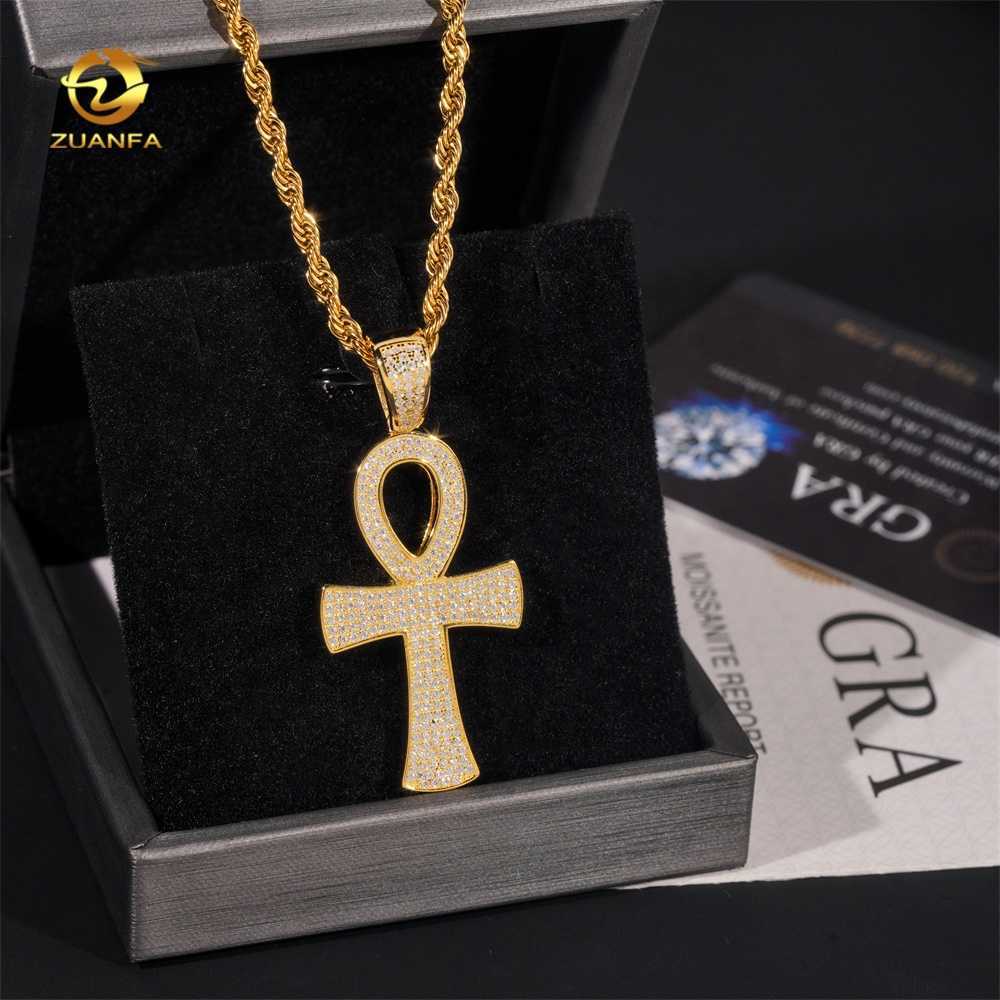 Silver 925 fine jewelry custom vvs moissanite hip hop iced out jewelry necklace cross pendant