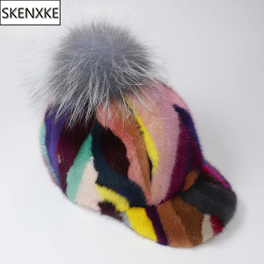 womens genuine natural mink fur hat adult handmade warm winter baseball hat womens elegant and fashionable warm hat 241206