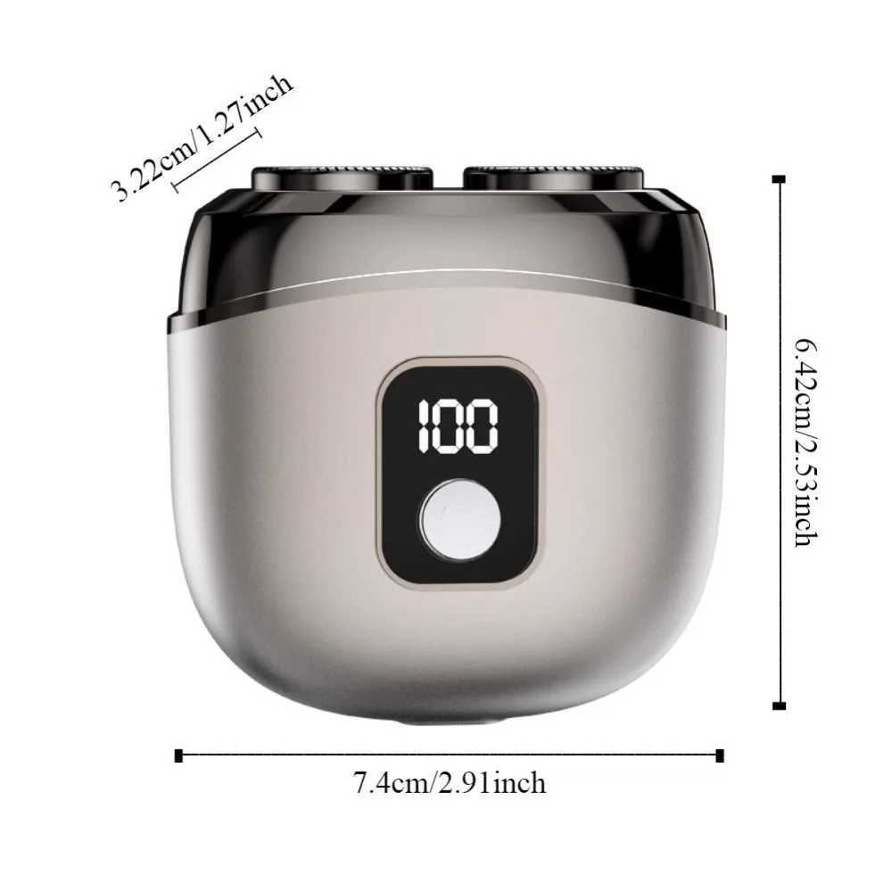 Pocket Type Mens Electric Shaver Rechargeable Digital Display Mini Shaving Machine Smart Shaver Washable Portable Travel RazorXJ241207
