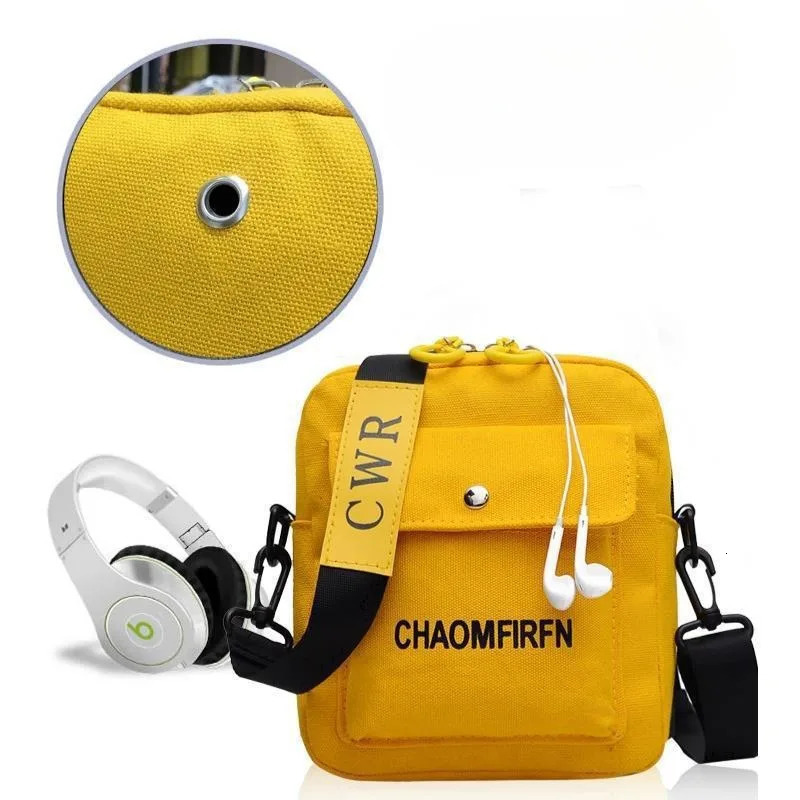 Bag Yellow One Shoulder Crossbody Casual Fashion Women Canvas Letter 241203