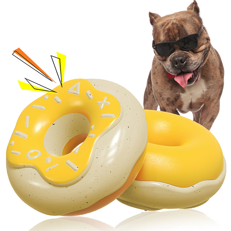 Pet supplies donut sound dog toys grinding teeth to relieve boredom teeth cleaning sound donut dog toys
