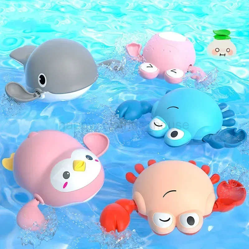 Summer Bath Toys Kids Swimming Clockwork Dolls Play Water Baby Bathing Cute Funny Children Bathroom Shower Bathtub Animals ToyXJ214507