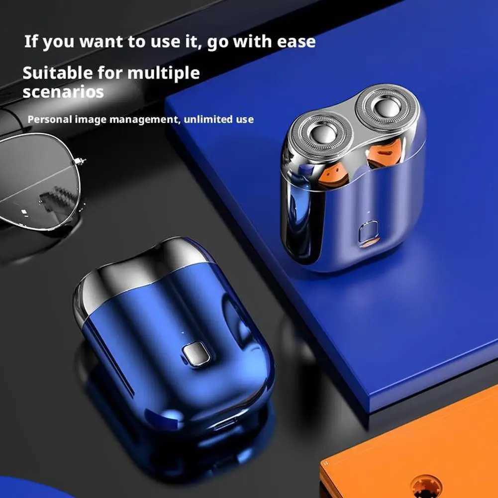 Mens New Double-headed Mini Magnetic Shaver Type-c Charging Silent Washable Electric Shaver Portable Men Electric RazorXJ241207