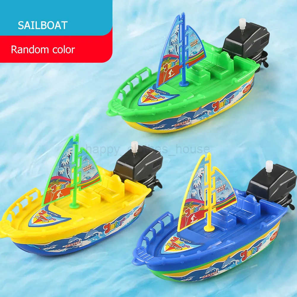 1Pc Speed Boat Ship Wind Up Toy Float In Water Kid Toys Classic Clockwork Toys Winter Shower Bath Toy for Children Boys ToysXJ241207