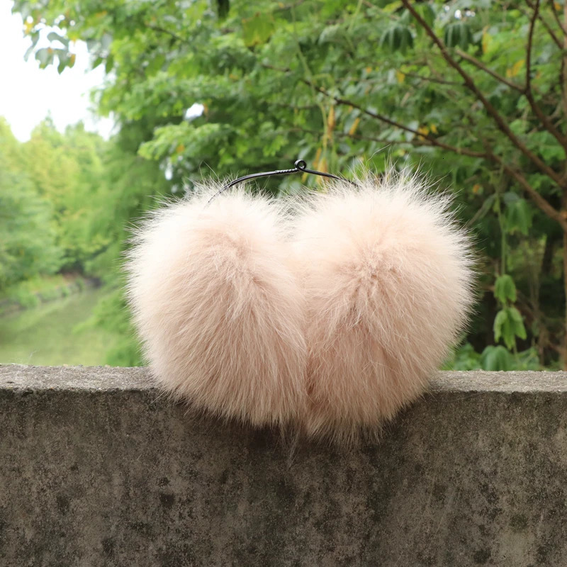 1 Real Fox Fur Soft Plush Earrings Warm Winter Accessories Warm Ear Muffler Childrens Earrings Mens Fashion Earrings 241205