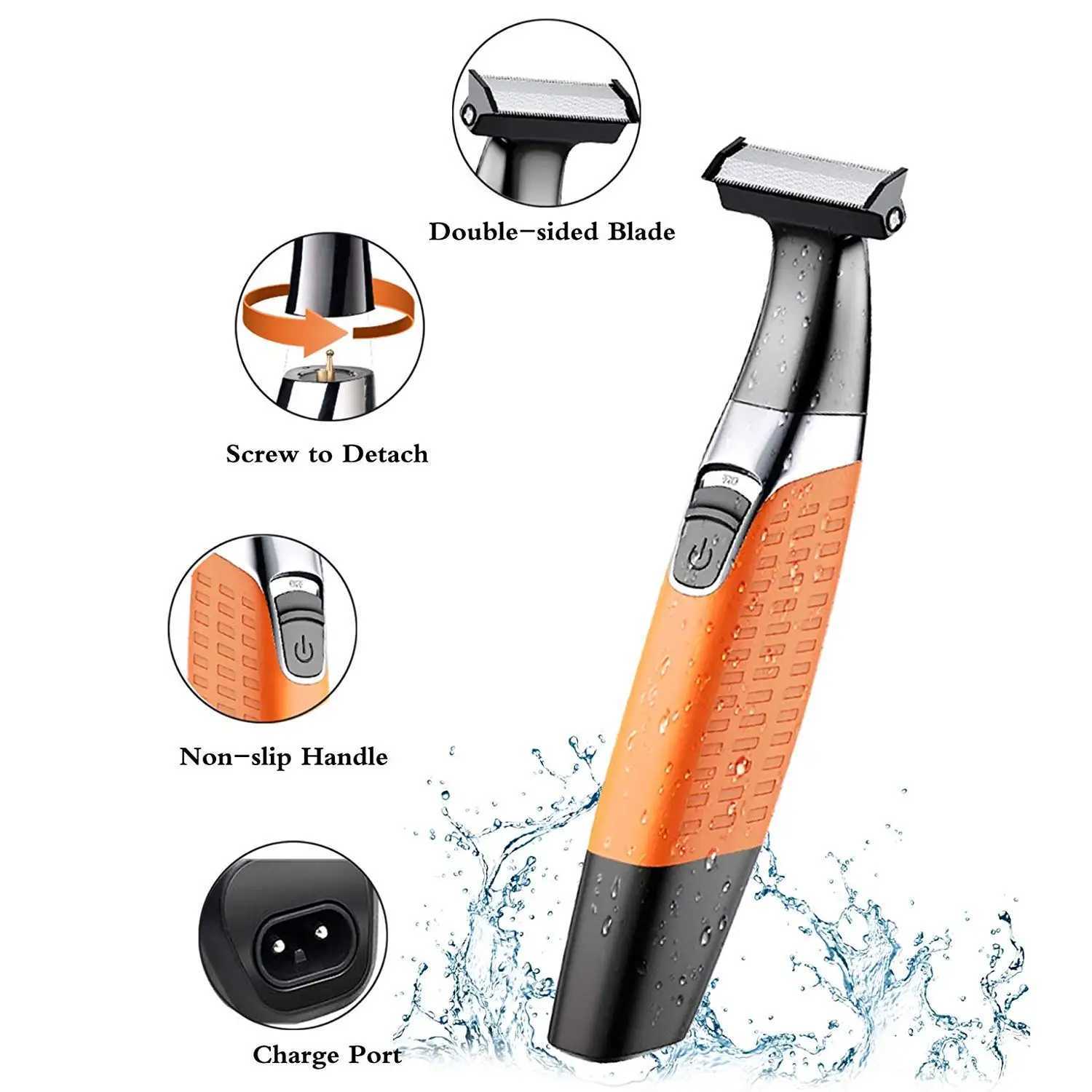 KEMEI Electric Shaver Professional Beard Trimmer Reciprocating Rubber Anti-skid Body Waterproof Rechargeable Shaver KM-1910XJ241207