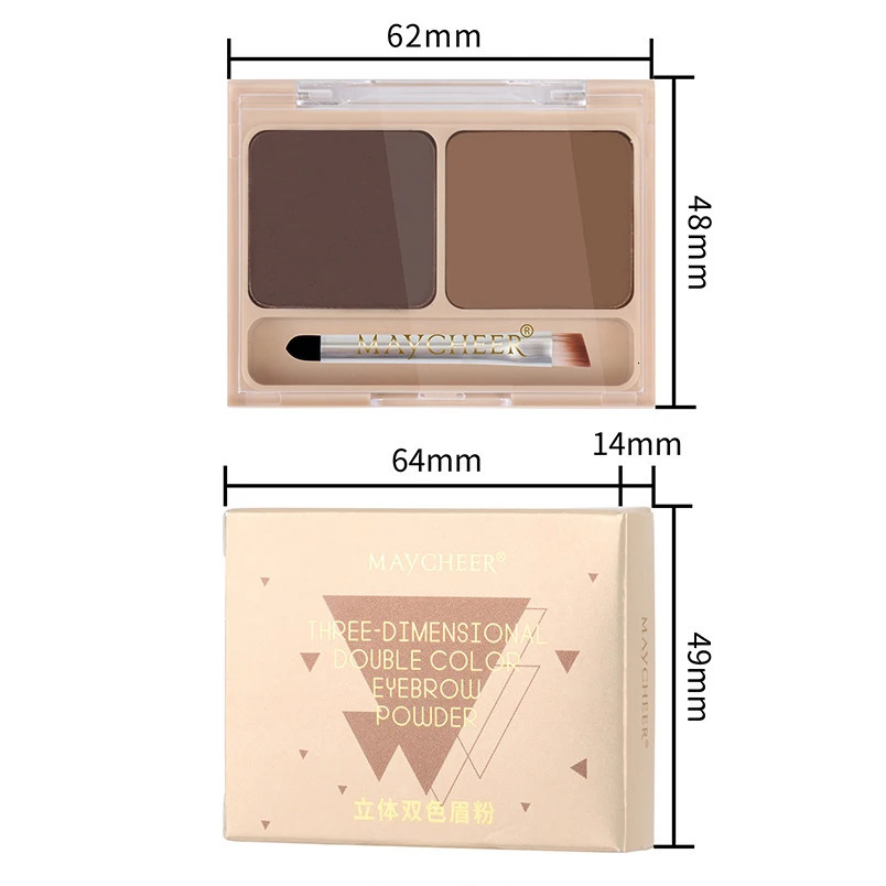 2Color Eyeshadow Powder Makeup Black Brown Coffee Waterproof Eyebrow Powder Eye Shadow Eye Brow Palette with Brush Eyebrow Cream 241206