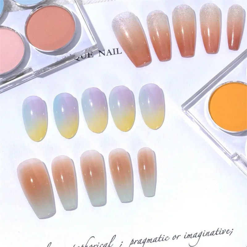 HNDO Spring Summer 9 in 1 Case Solid Powder Gradient Powder Nail Glitter for Nail Art Decor Manicure Pigment Dust 241206