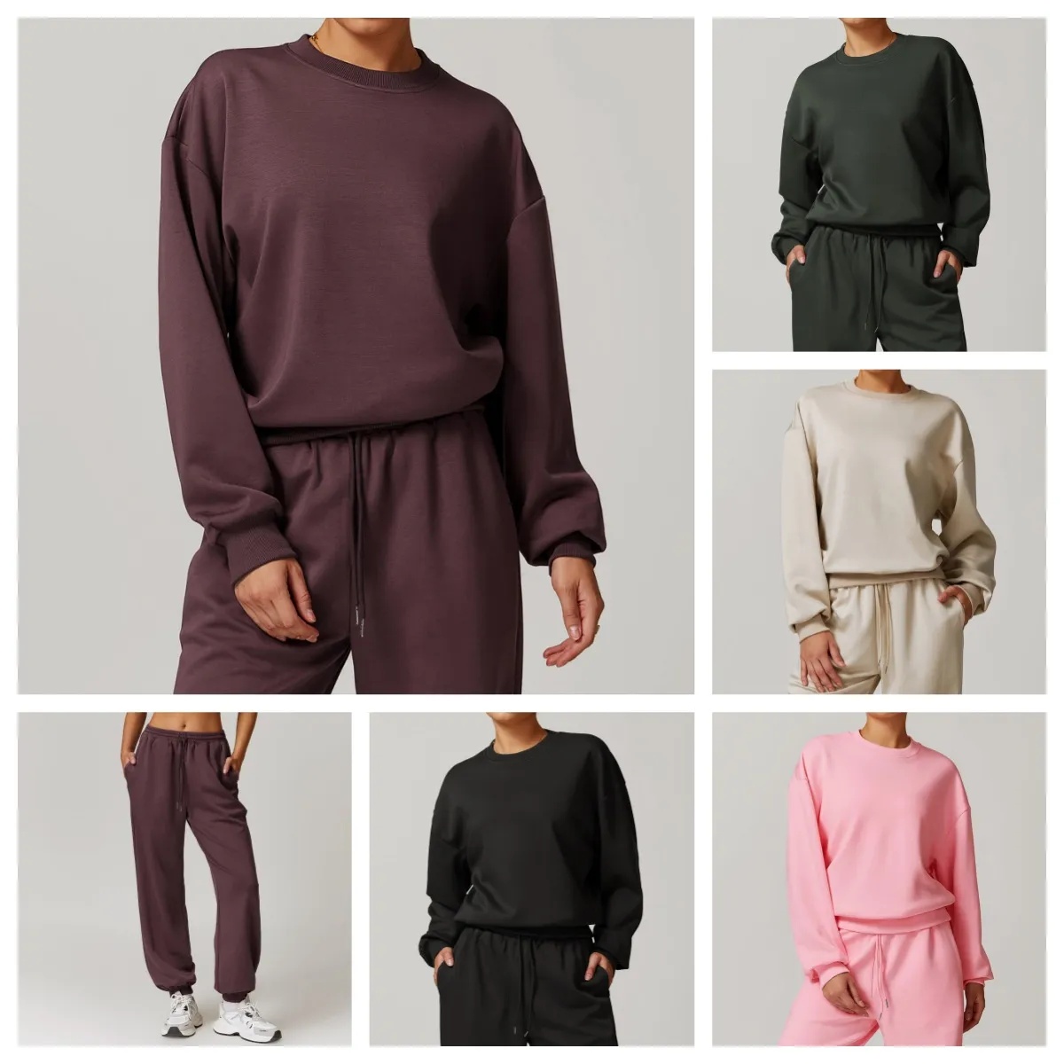 Designer Sport aoyoga Yoga Outfit Loose Round Neck Sweater Hoodies Shirt Yoga Shirts Pants Quick-drying Running Clothing 29797 29798