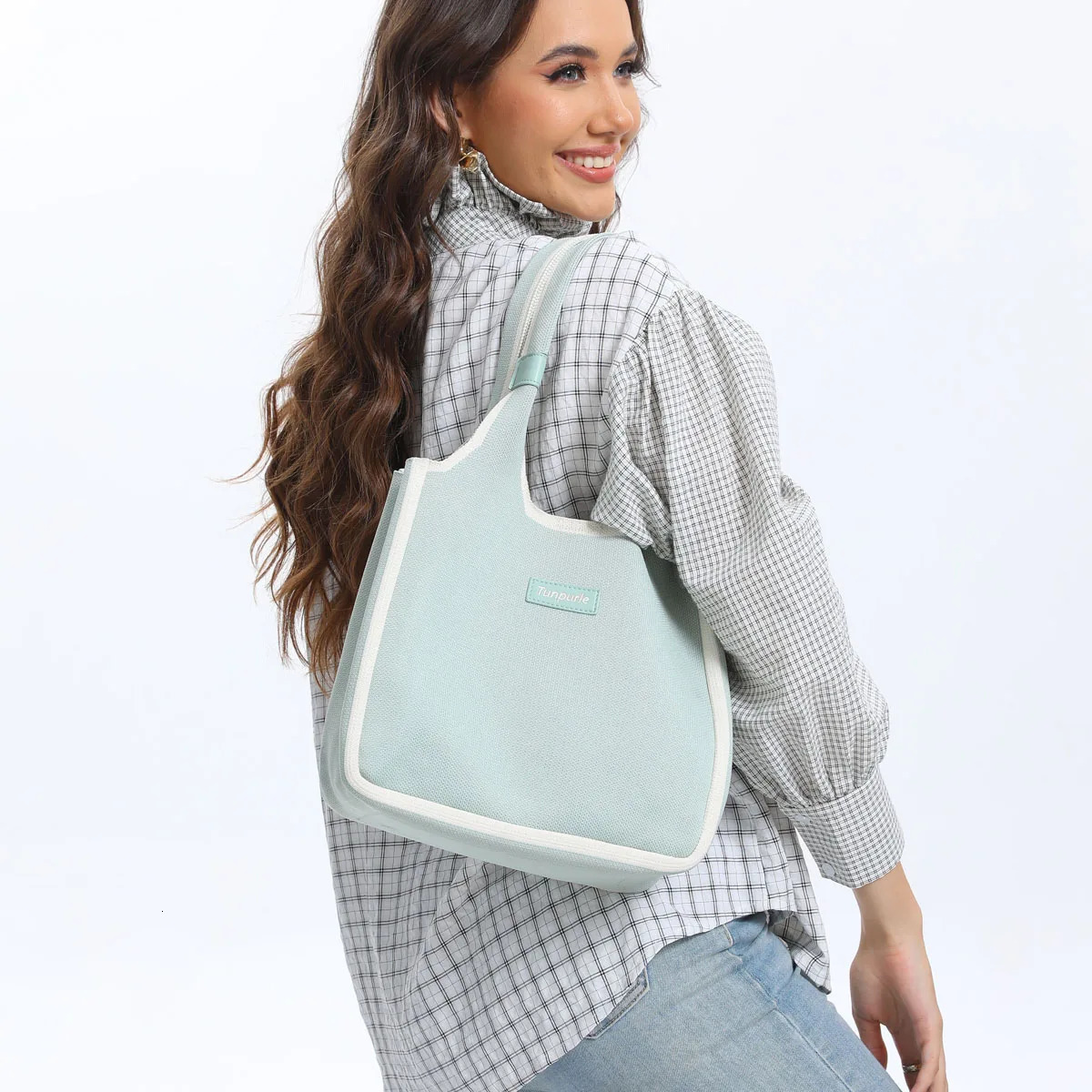 Large capacity portable womens handbag womens white-collar worker shoulder bag fashionable womens handbag 241205