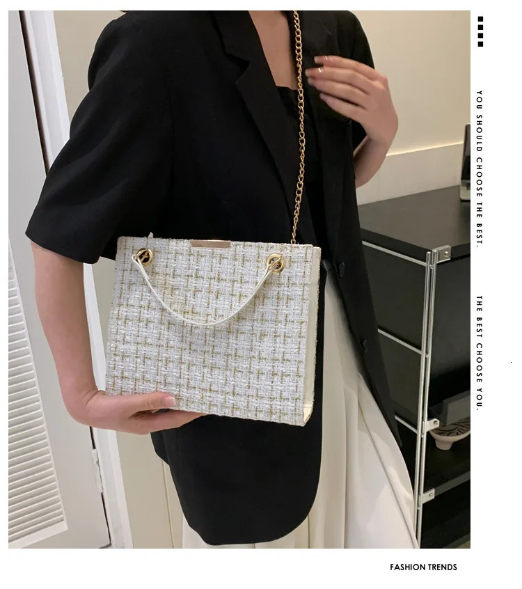 striped small perfume handbag with chain shoulder bag Vintage handbag Womens large capacity cross body bag 241205