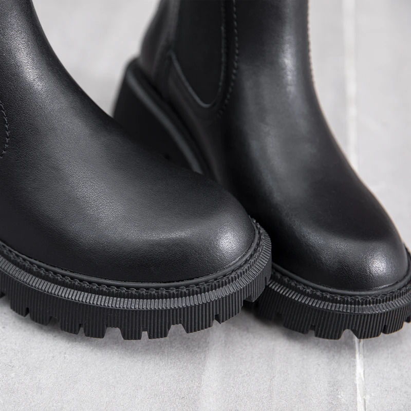 AIYUQI Womens Chelsea Boots Genuine Leather Autumn/Winter Fashion Womens Ankle Boots Retro Matton Boots Womens WHSLE MTO 241206