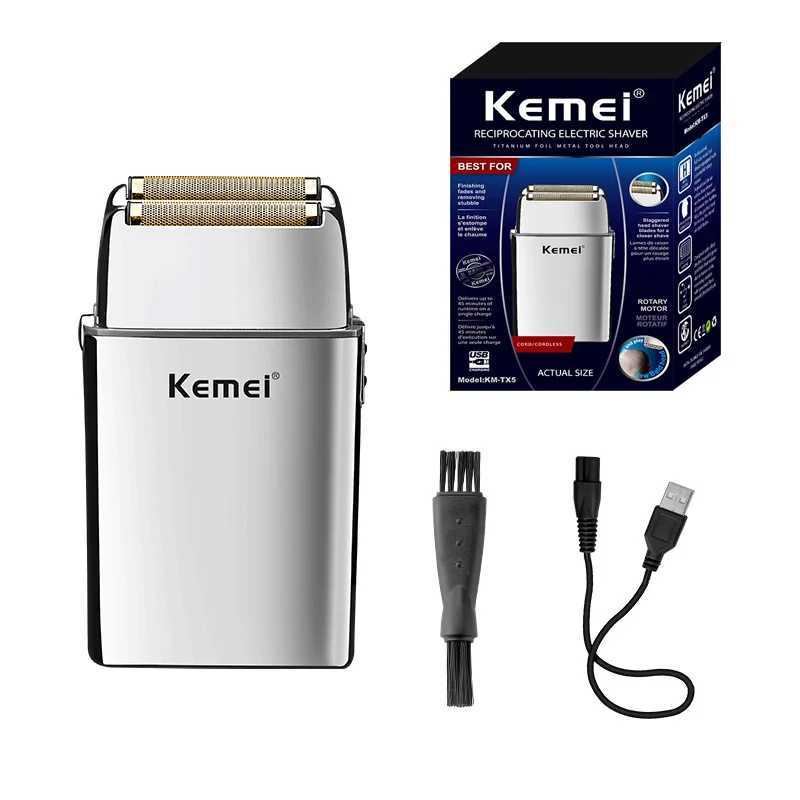 Kemei All-metal Electric Shaver Rechargeable Beard Shaver Men Electric Razor Floating Hair Trimmer Face Care Shaving MachineXJ241207