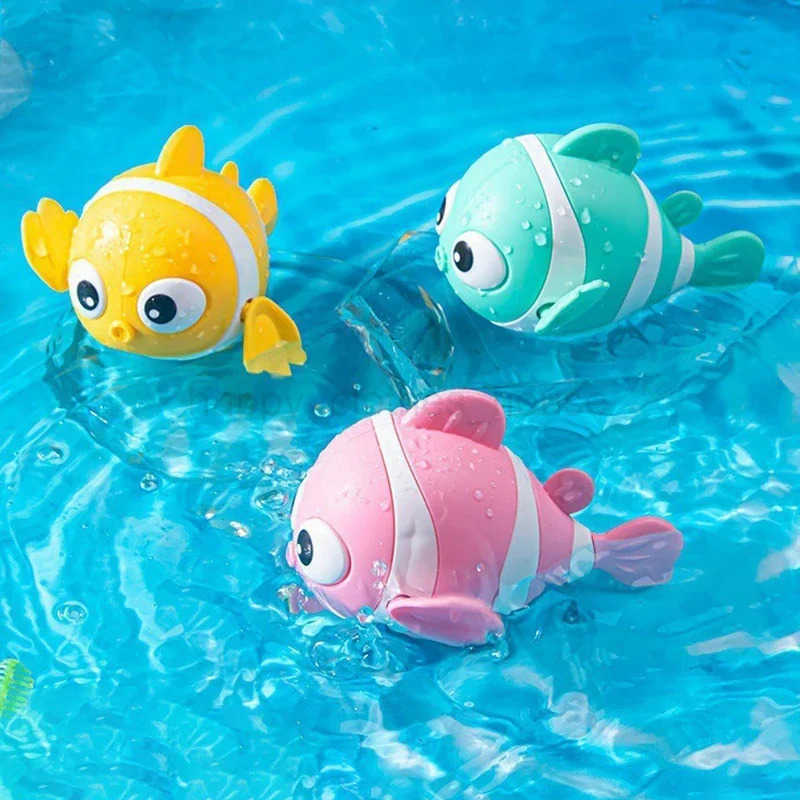 Cute Bath Toys Swimming Fish Bath Toy for Toddlers 1-3 Floating Wind Up Toys for Boy Girl New Born Baby Bathtub Toddler ToysXJ241207