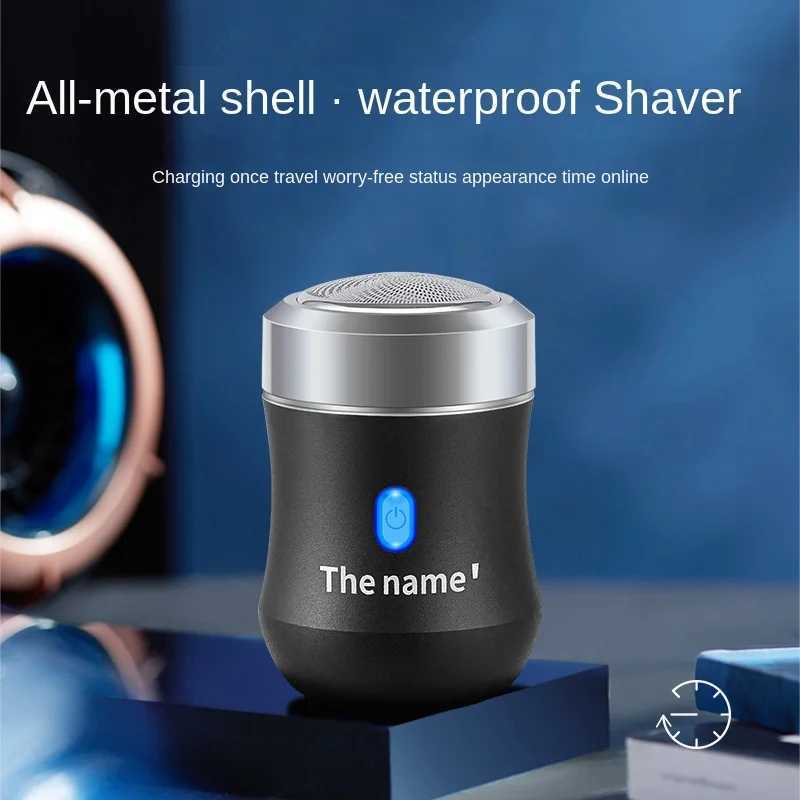 New Design Metal Case Portable Smart Electric Shaver Mini Washable Men Of Car USB Beard Shaving Knife Razor With Charging CableXJ241207