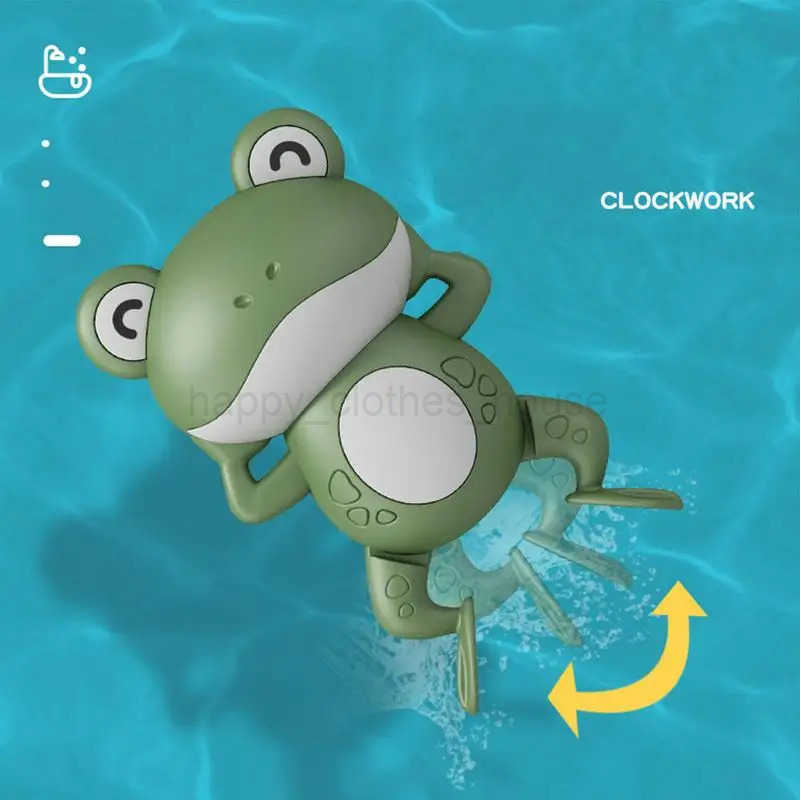 2023 New Baby Bath Toys For Children New Baby Bath Swimming Bath Toy Cute Frogs Clockwork Bath Toy Swimming Water Clockwork ToysXJ241207