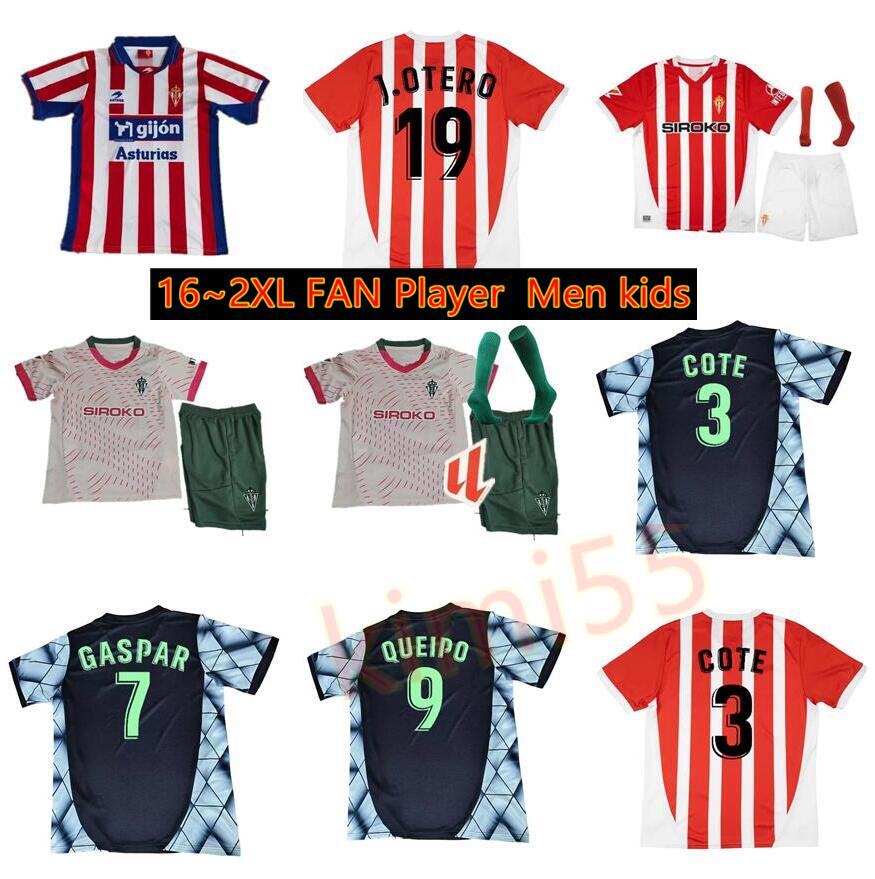 24 25 Sporting de Gijon Mens Soccer Jerseys kits CAMPU J.OTERO G.ROSAS COTE P.GARCIA GASPAR QUEIPO OLAETXEA DIEGO S. Home Away Football Shirts Uniforms