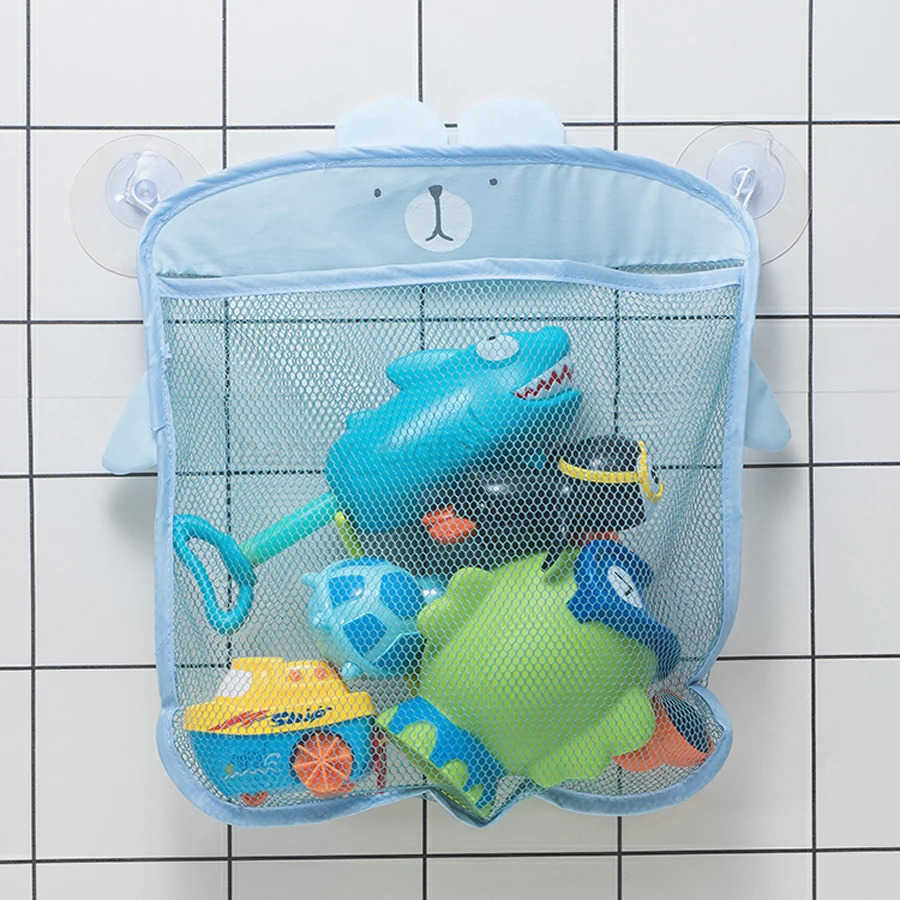 QWZ New Baby Bathroom Mesh Bag Sucker Design For Bath Toys Kids Basket Animal Shapes Cloth Sand Toys Storage Net BagXJ241207