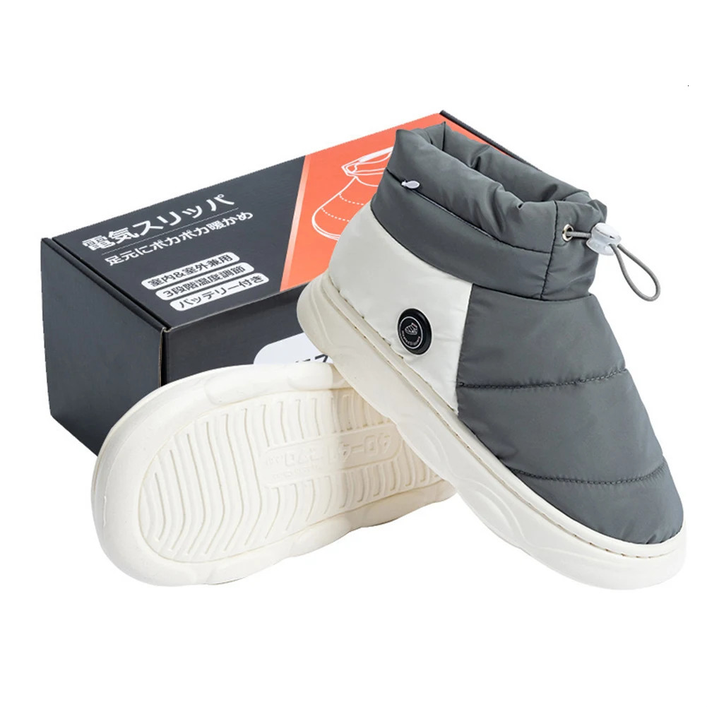 Neutral electric heating slider with 3-layer heating womens warm foot shoes rechargeable winter warm snow boots 241206
