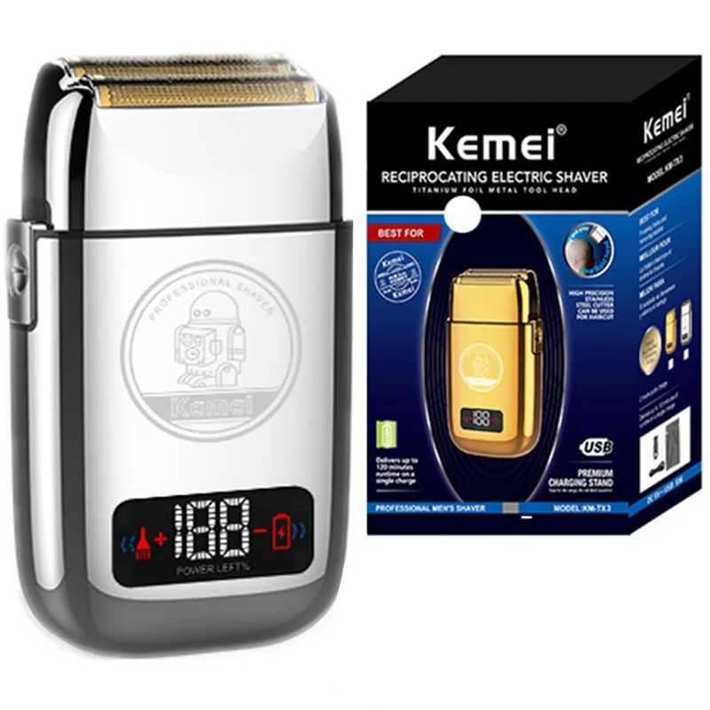 Kemei Tx3 Metal Housing Rechargeable Electric Shaver For Men Hair Beard Electric Razor Bald Head Shaving Machine ProfessionalXJ241207