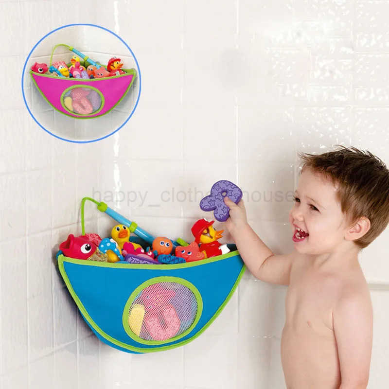 New Cute Animal Bath Toys Kids Baby Tidy Storage Suction Bathroom Bathtub Doll Hanging Bag Basket Mesh Storage Bag Water ToysXJ241207