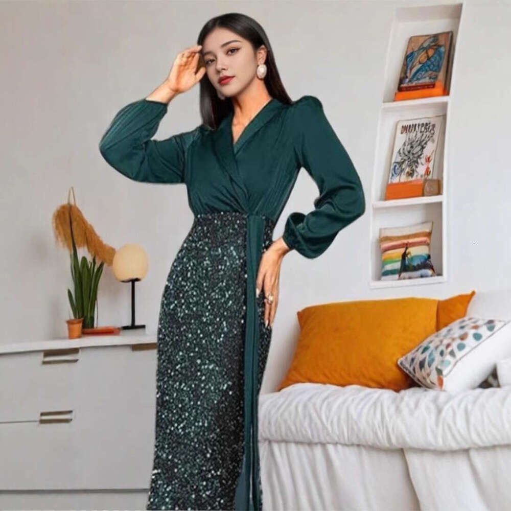 European and American women's light sense, including buttocks, fish tail, high-end banquet temperament, hosting single shoulder evening dress, 20