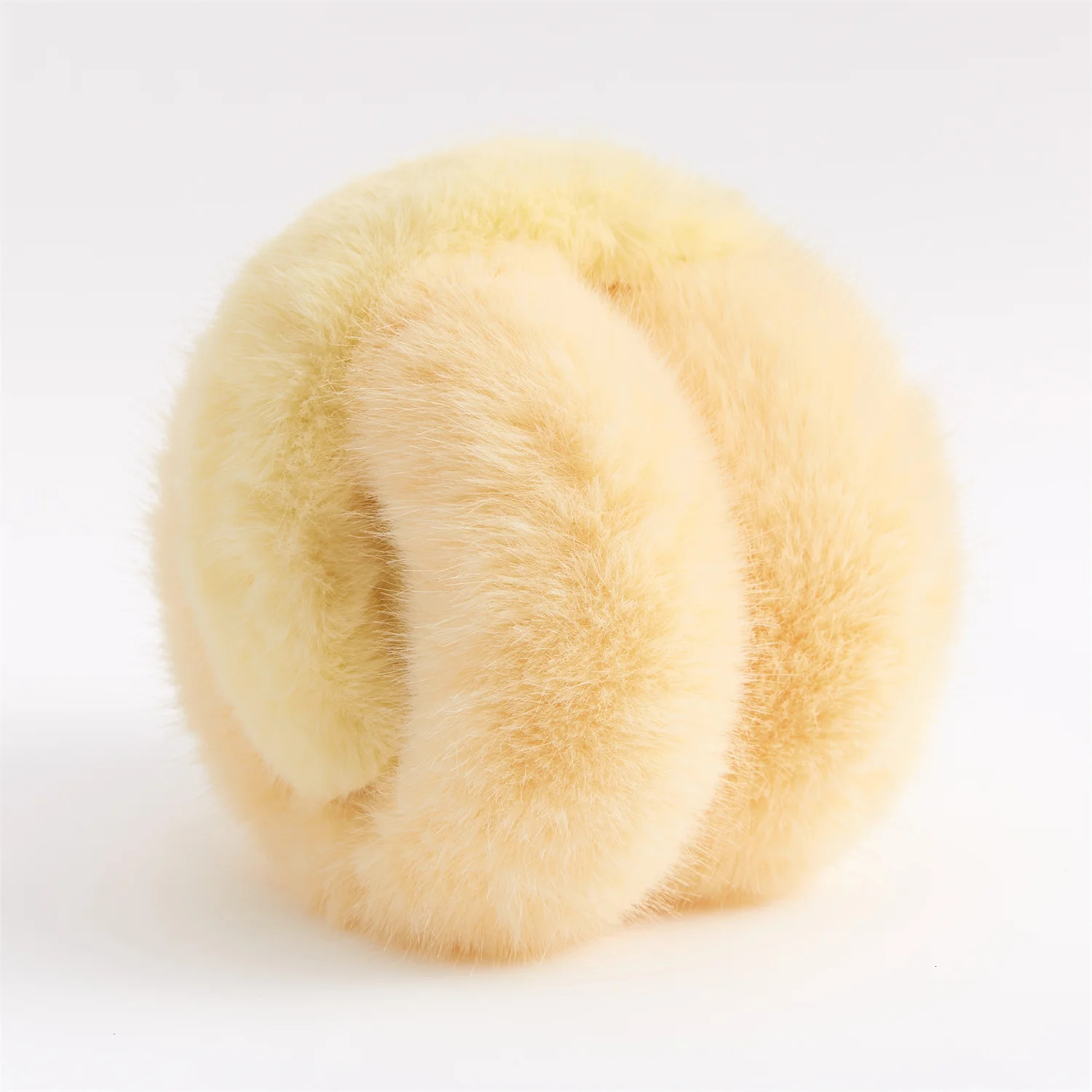 Anjj yellow earmuffs high-quality rabbit fur unisex earmuffs suitable for friends romantic winter birthday gift 241205