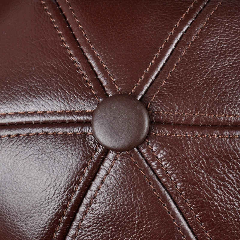 RY127 Winter Mens Leather Personalized Baseball Cap for Sale Mens Ear Protection Truck Golf Cap 241206