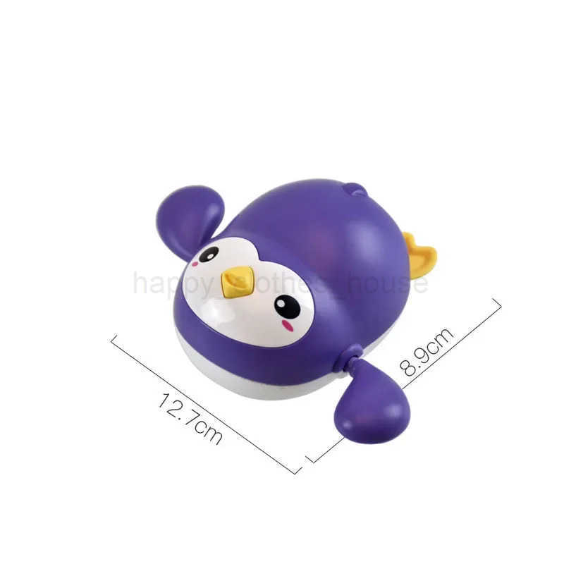 Baby shower toy animal cute penguin classic baby water toy baby swimming chain clockwork toy for kidsXJ241207