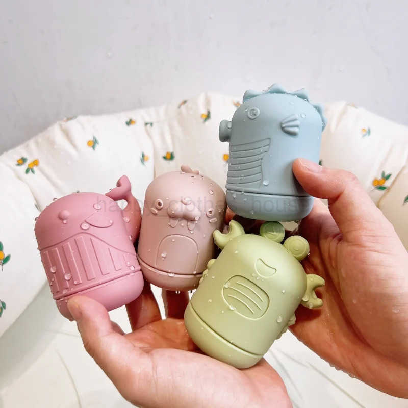 Childrens Bathing Tool Silicone Animal Water Spray Pinch Music Bathroom Water Play Swimming Pool Baby Water Play Soft Rubber ToXJ241207
