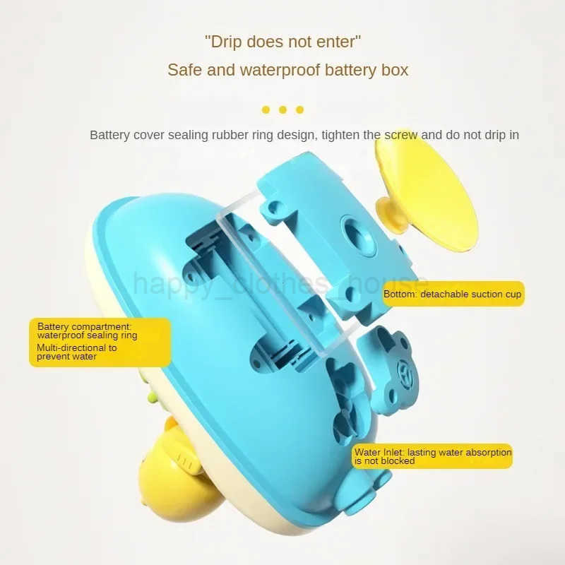 Cute Duck Electric Water Spray Bathroom Bathing Toys Baby Bath Toys Kids Bath And Shower Bathtubs Interactive Boy girl GiftsXJ241207