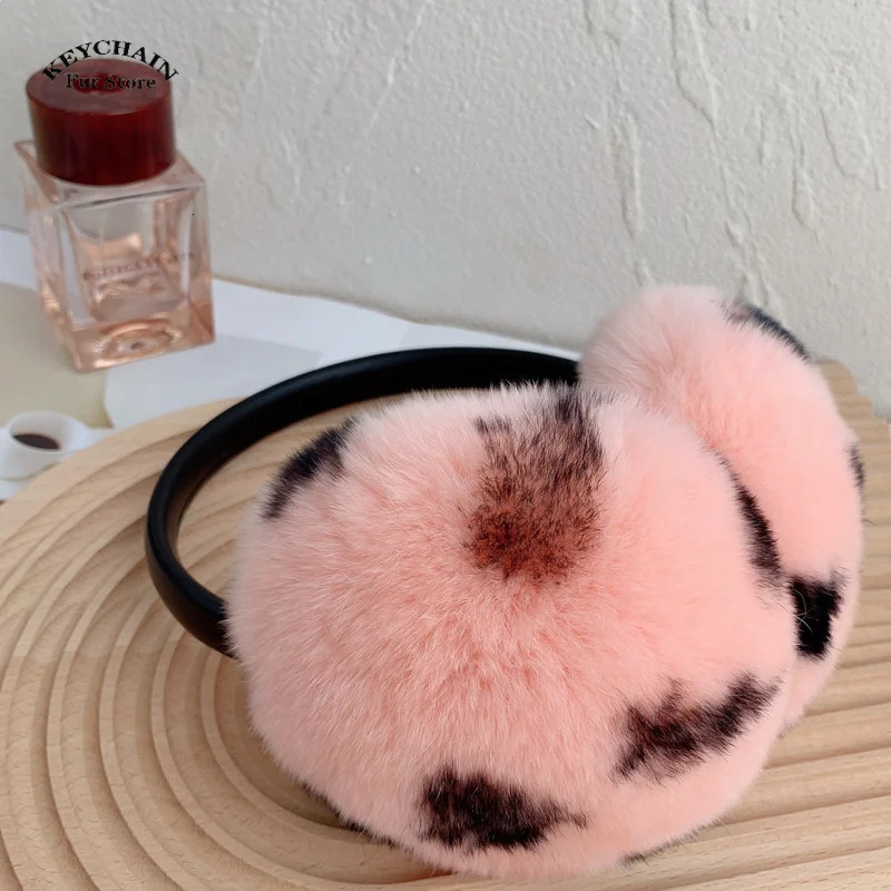 Womens Leopard Pattern Earrings Winter Earrings Soft Warm Fur Real Rex Rabbit Earrings Cold Weather Fur Eraser 241205