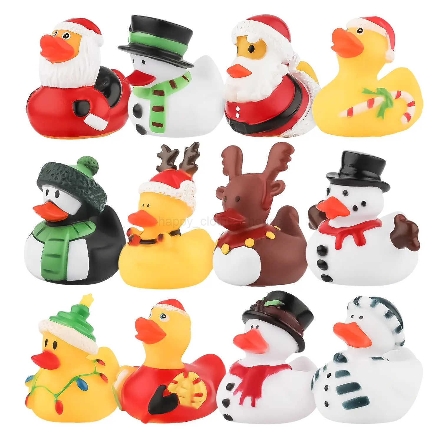 Jijie Christmas Rubber Ducks Bath Rubber Ducky Toys Cute Holiday Rubber Ducks Par Supplies GiftsXJ241207