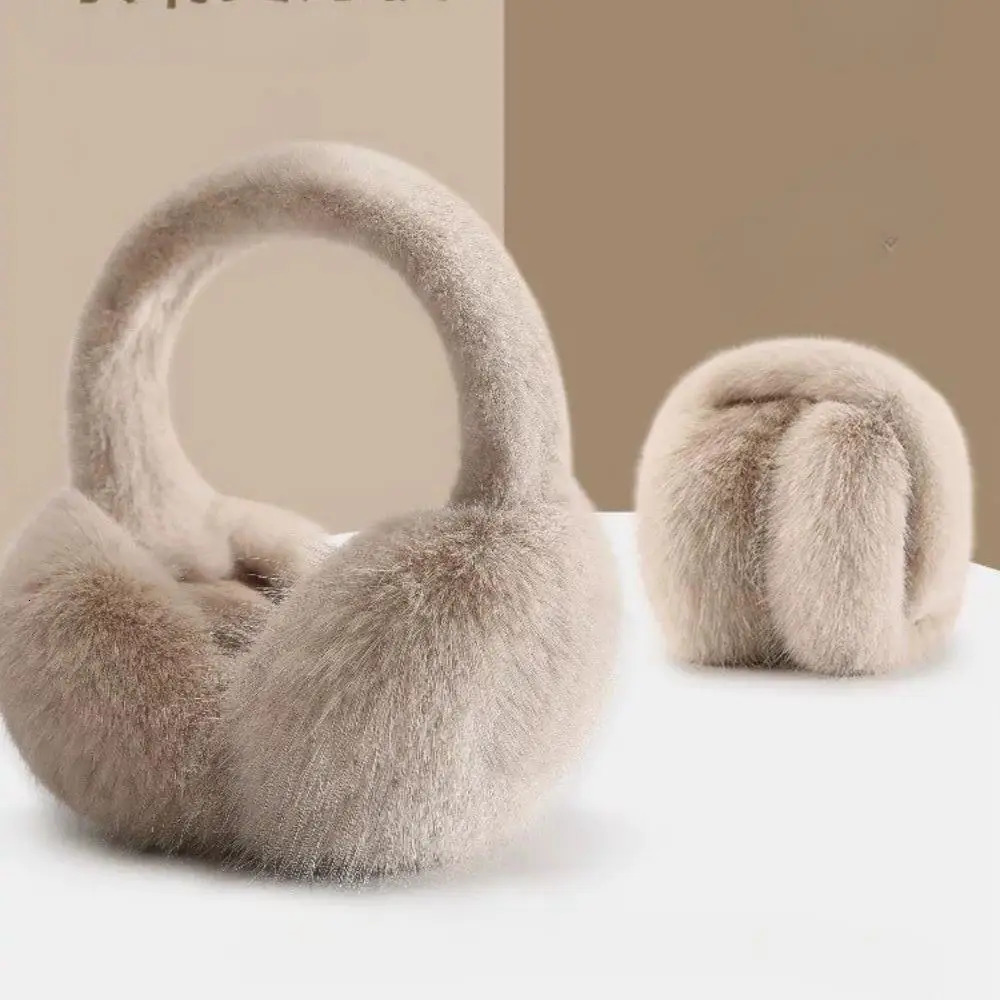 folding winter warm earmuffs fashionable solid color winter headphones outdoor cold protection soft plush earmuffs 241205
