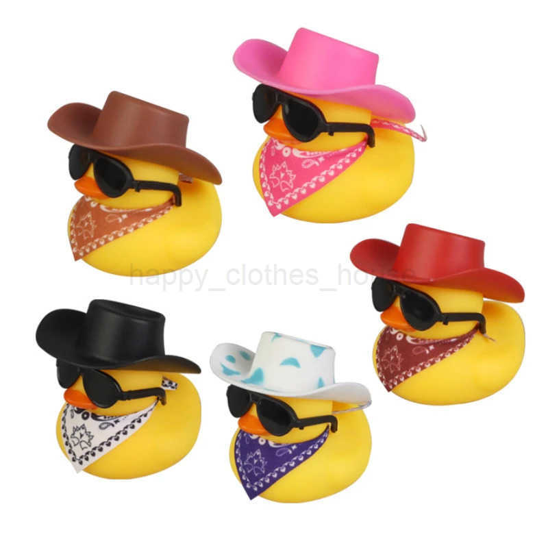 Summer Swimming Ring Yellow Rubber Duck Cute Cowboy Hat Duckies Childrens Pool Duck ToysXJ241207