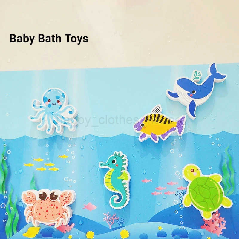 Baby Bath Toys Funny Foam Animals Cognitive Floating Toy Children Bathroom Stickers Kids Bath Play Water Bathtub Toys for BabiesXJ241207
