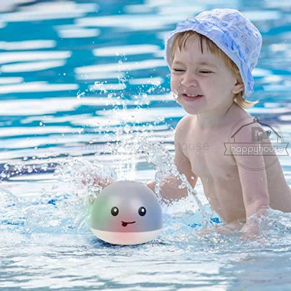 Baby Bath Toys Spray Water Shower Swim Pool Bathing Toys for Kids Electric Whale Bath Ball with Light Music LED Light Baby ToysXJ17807