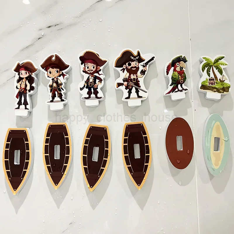 Baby Bath Toys for Kids Soft EVA Paste Sticker Bathroom Toys Cognitive Floating Water Pirate Toys for Boys Girls 2 to 4 5 YearsXJ241207