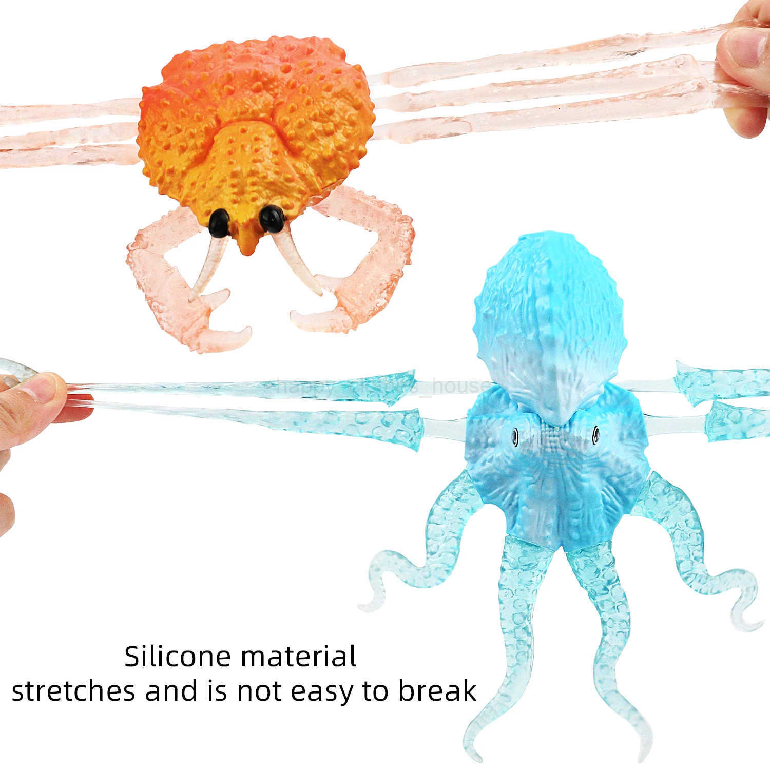 TPR simulation childrens toy soft rubber stretching octopus pinching music decompression water toy crabs marine creaturesXJ241207