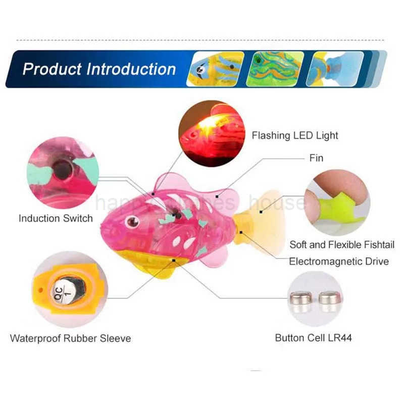 Flash Swimming Electronic Fish Pet Bath Toys Battery Powered Swim for Children Kids Bathtub Fishing Tank Decoration GiftXJ241207