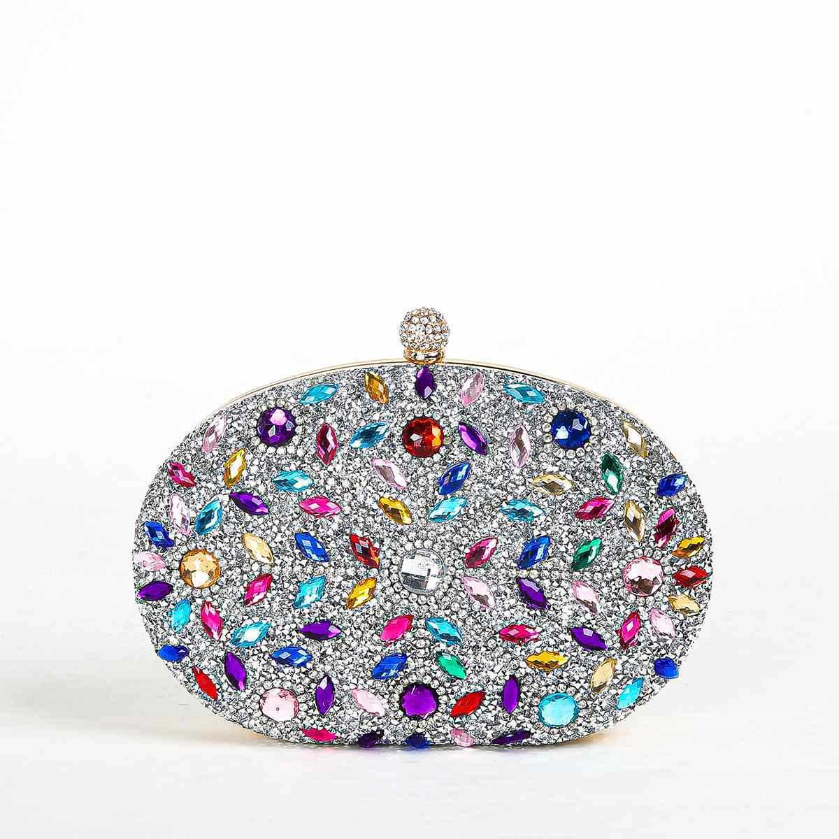 Clutch Bag New Colorful Diamond Egg Style Fashionable Evening Bag Versatile Bag Bridal Dress Qipao Womens Bag 240920