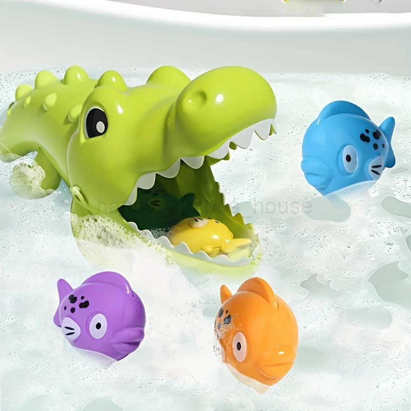 Childrens Bathroom Water Play Toy Big Crocodile Eating Little Fish Game Creative and Educational NovelXJ241207
