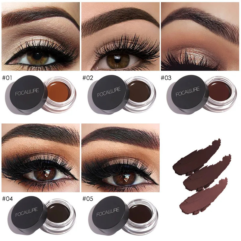 FOCALLURE 5 Colors Eyebrow Gel Waterproof Long Lasting Eyebrow Enhancer Eye Brow Powder Cream Makeup Women Cosmetics 241206
