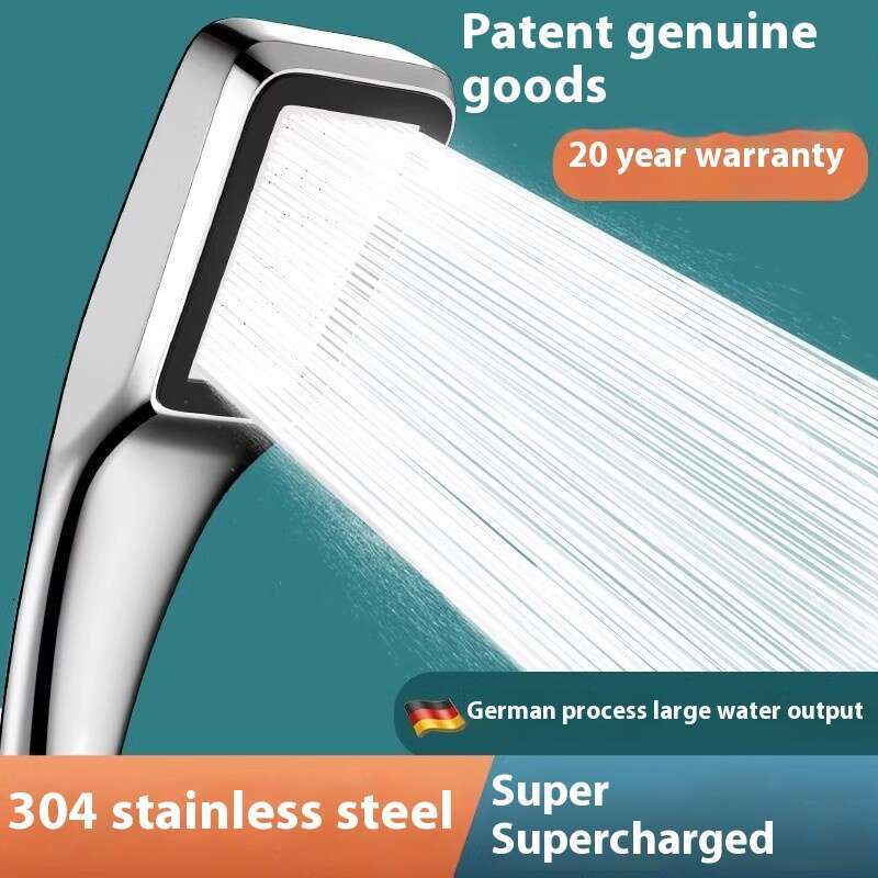 Supercharged single heater, head, pressurized and super strong shower head set
