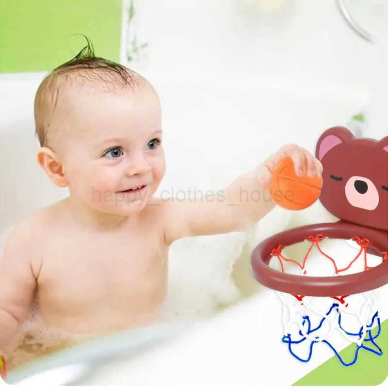 A Suit Of Childrens Toy Mini Cute Little Bear Basketball Bathroom Bath Toys Shoot At The Basket Games In The PoolXJ241207