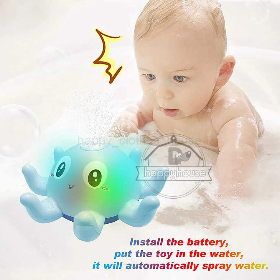 Baby Bath Toys Spray Water Shower Swim Pool Bathing Toys for Kids Electric Whale Bath Ball with Light Music LED Light Baby ToysXJ241207