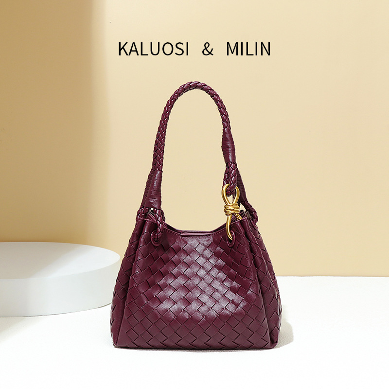 Handwoven British Style Parachute New Summer Metal Rope Buckle, Single Shoulder Crossbody Bag, Vegetable Basket Tote Bag