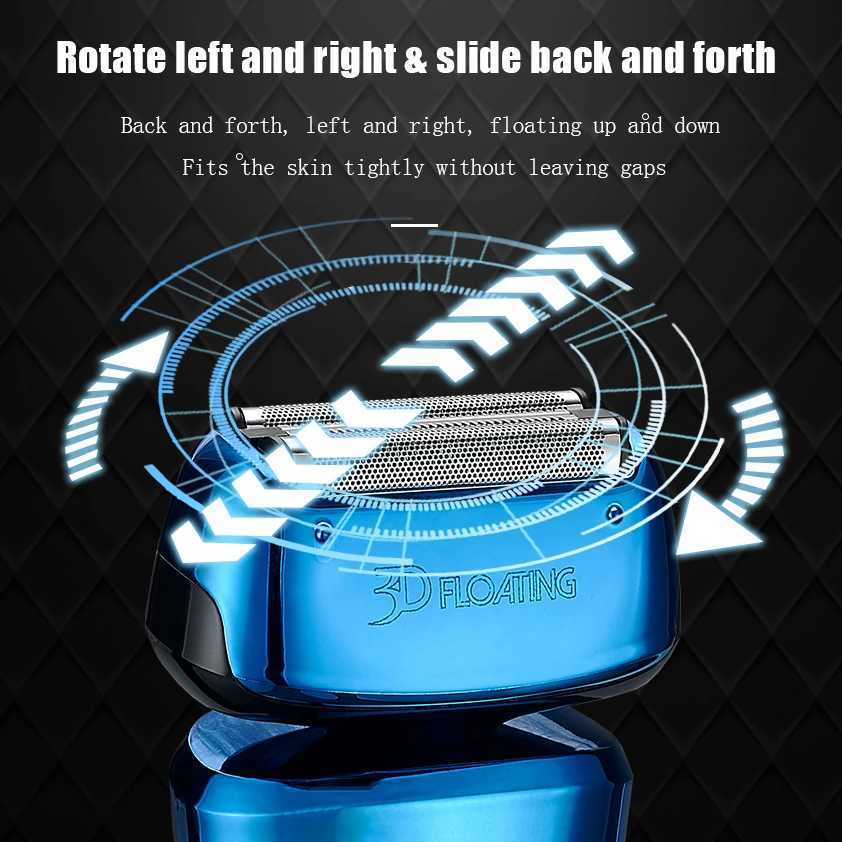 New Mens Electric Shaver LCD Shavers For Men Reciprocating Razor Facial Wet Dry Shaving Machine Washable Portable USB ChargingXJ241207