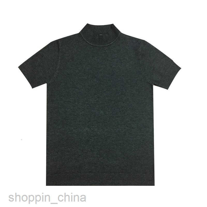 Men's Sweaters Mens knitted sweater for autumn and winter short sleeved semi high neck slim fit inner layer sweater men half sleeved base shirt s